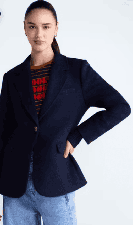 Free Assembly single-breasted blazer with ribbed cuffs