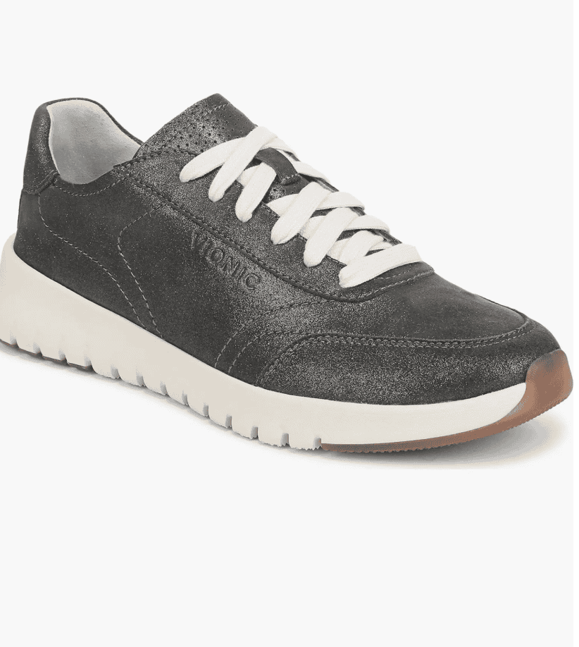 vionic uptown metallic suede sneaker