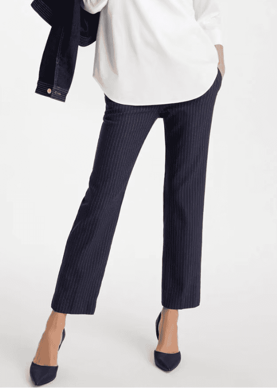Brigitte Straight Pinstripe Cropped Pants