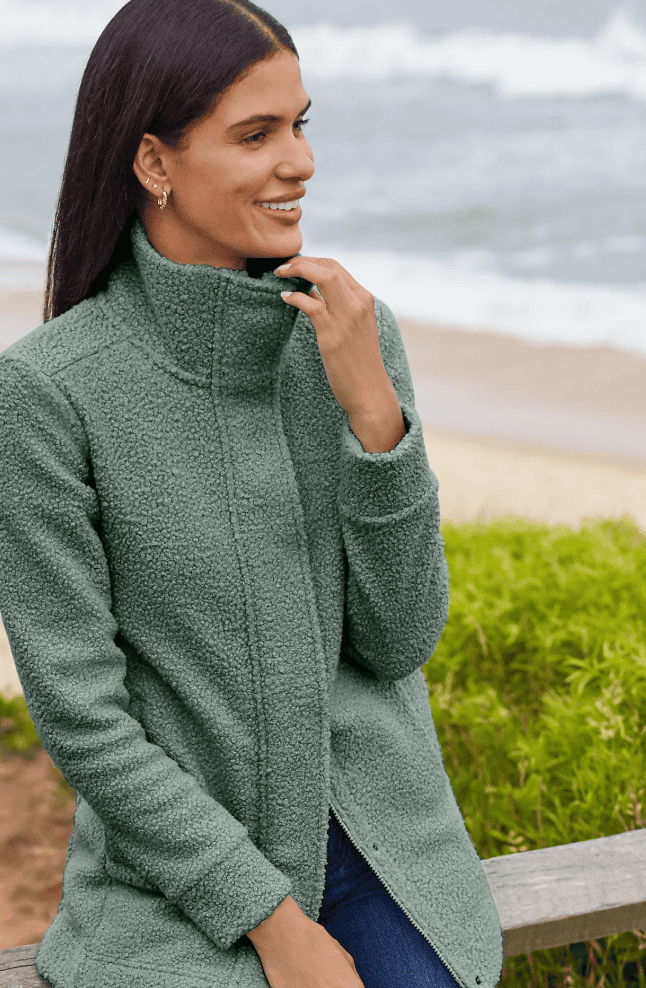 Lands' End Boucle Fleece Coat