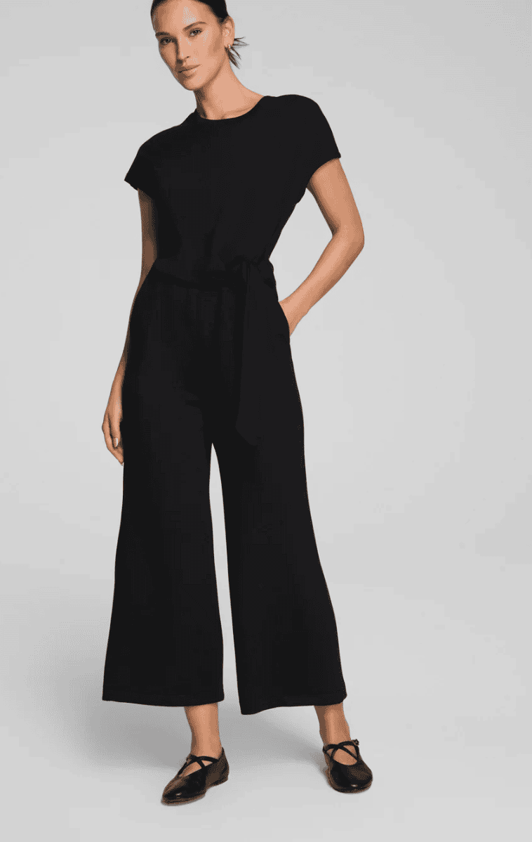 Spanx AirEssentials Tie Waist Jumpsuit in Very Black