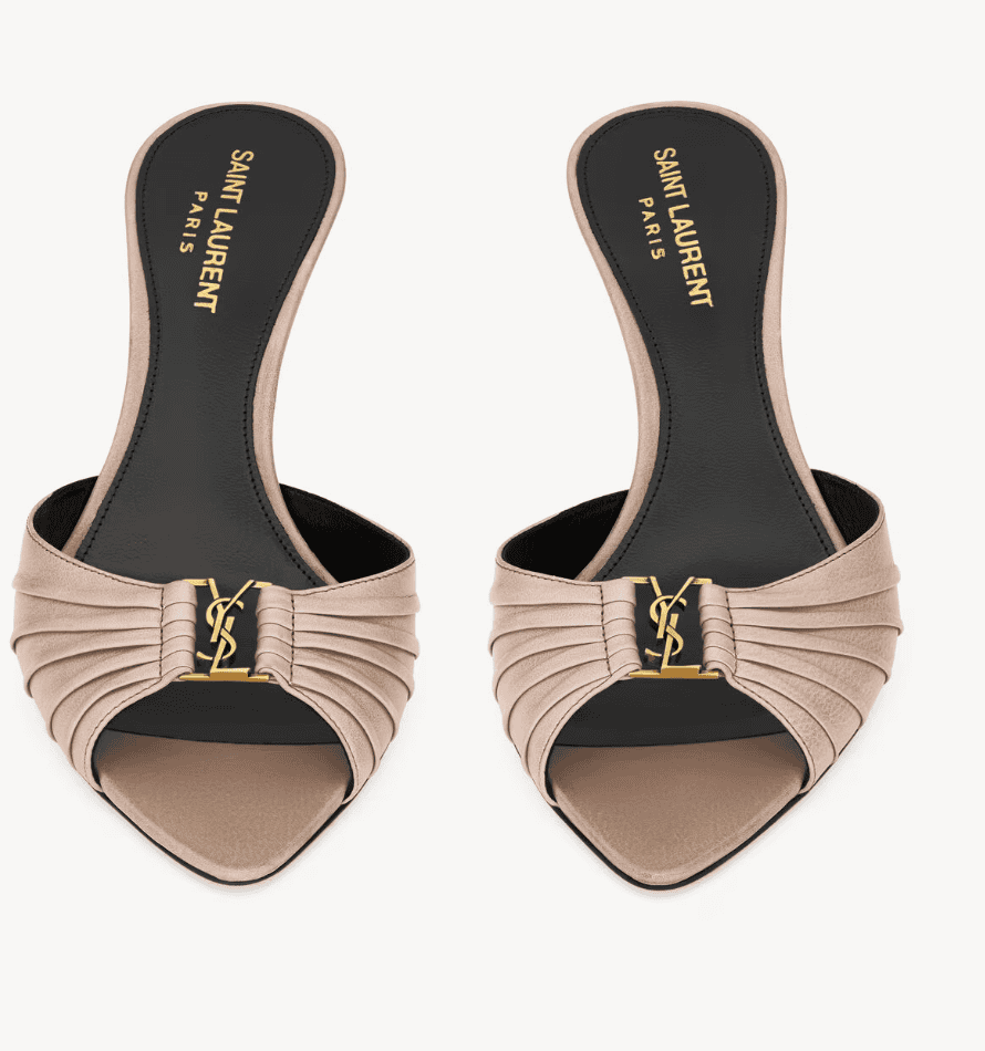 Saint Laurent Babylone Mules in Smooth Leather