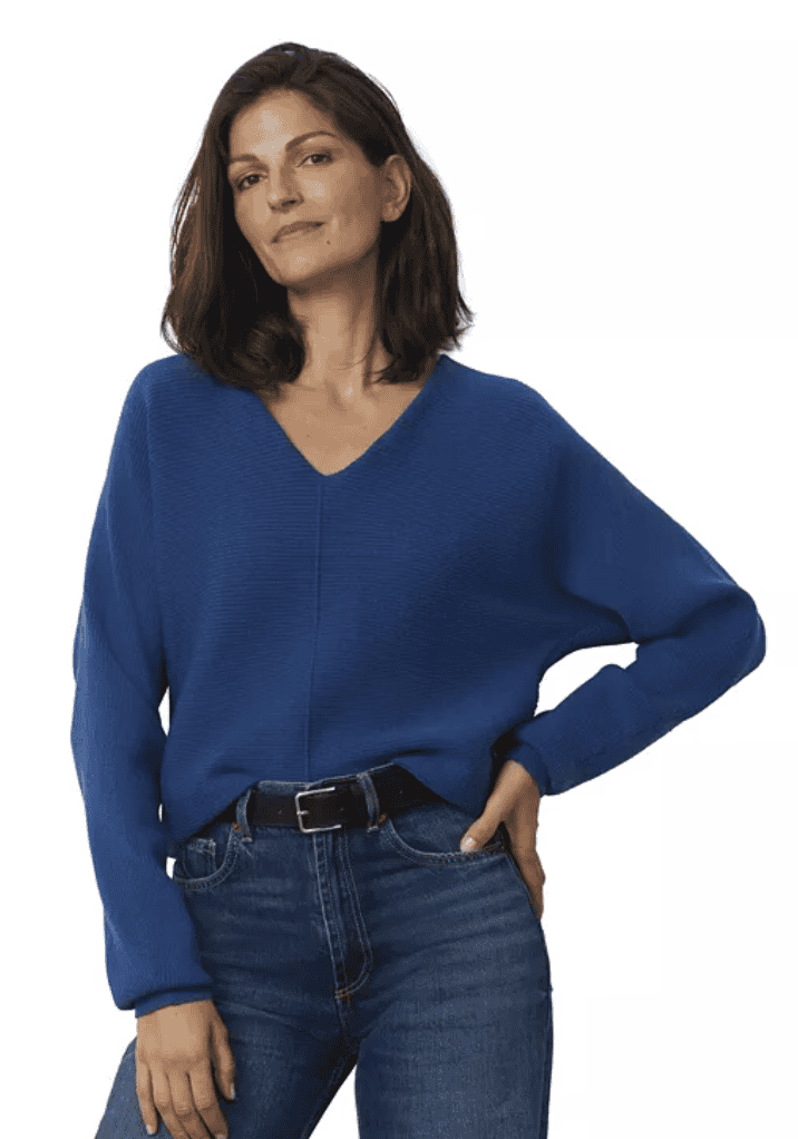 Women's Dolman Rib-Knit V-Neck Sweater