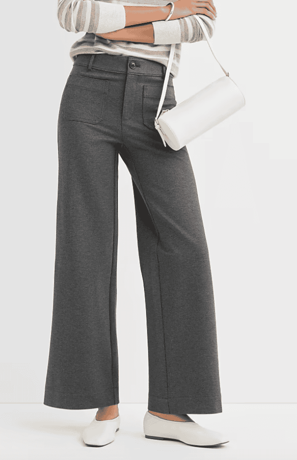 Palmer Wide Leg Pants in Heathered Ponte