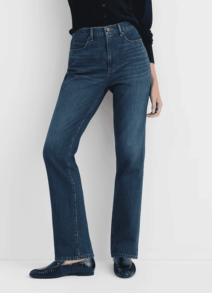 Rivete High Rise Stovepipe Jeans in Authentic Dark Indigo Wash