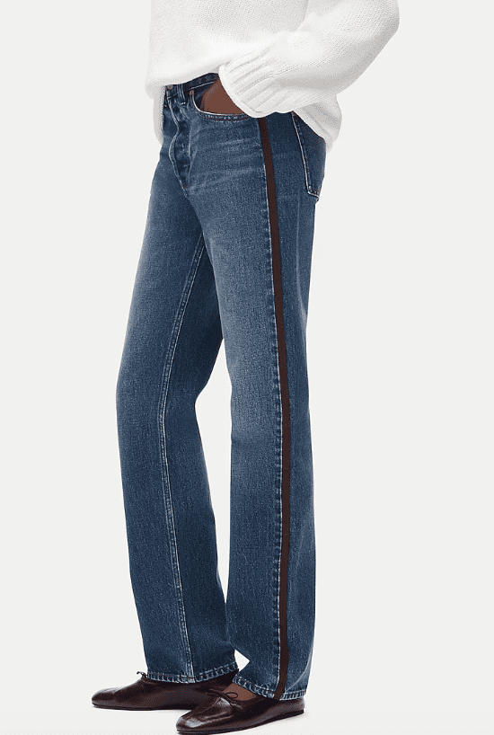 Jesse Relaxed-Straight Jean with Suede Stripe