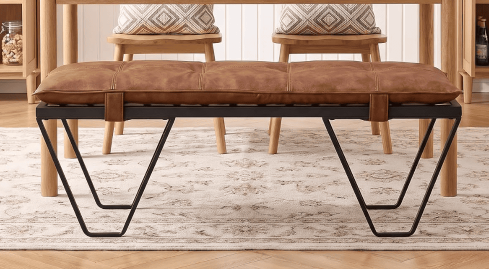 Four Hands Easton Leather Bench