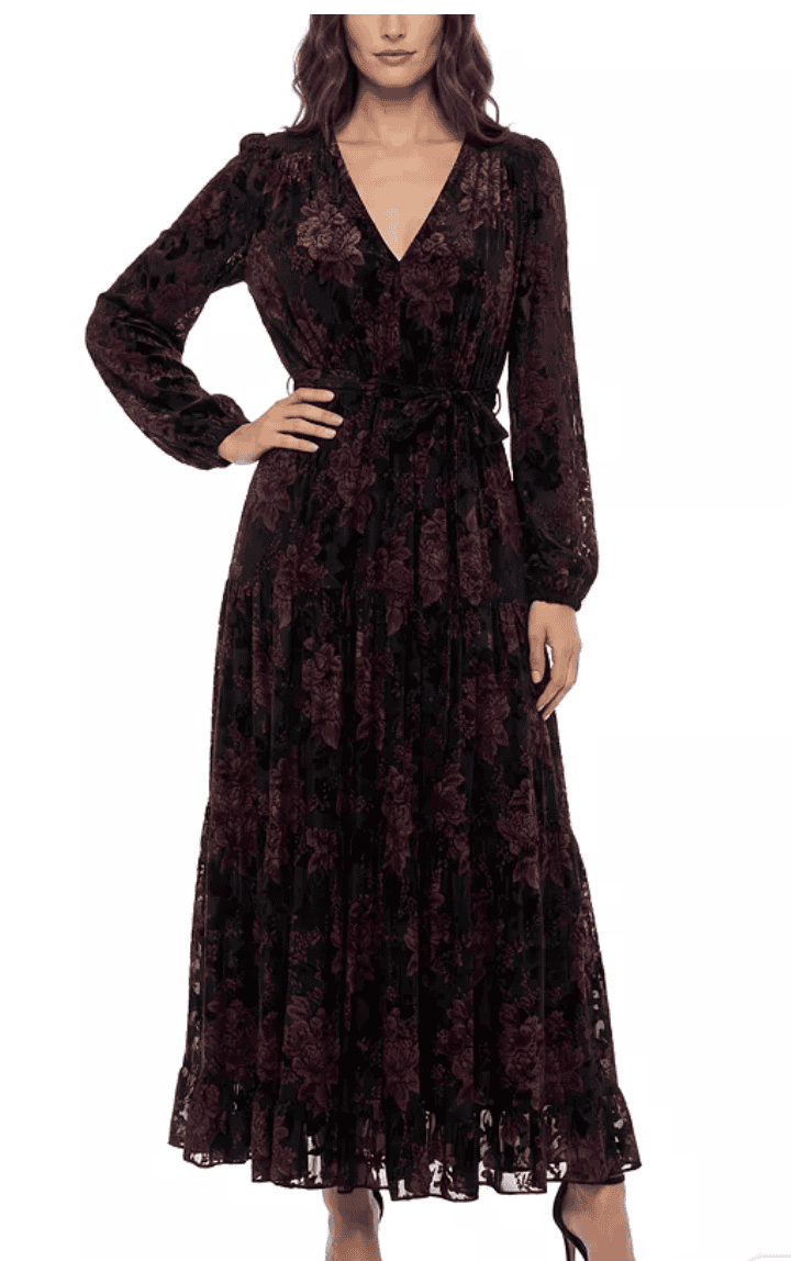 Women's Floral-Print Puff-Sleeve Fit and Flare Dress