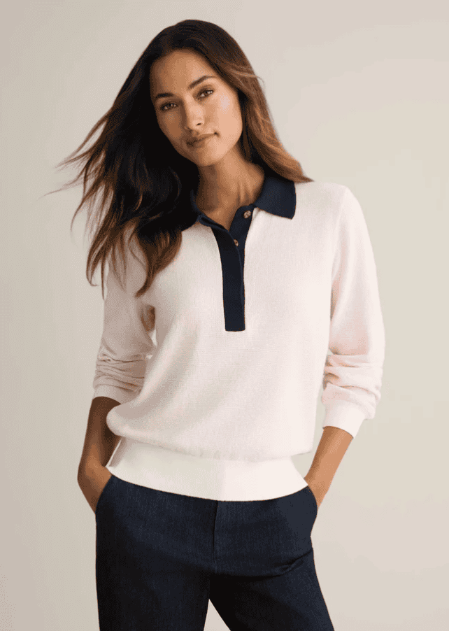 UNTUCKit Cotton-Cashmere Edyta Sweater Polo