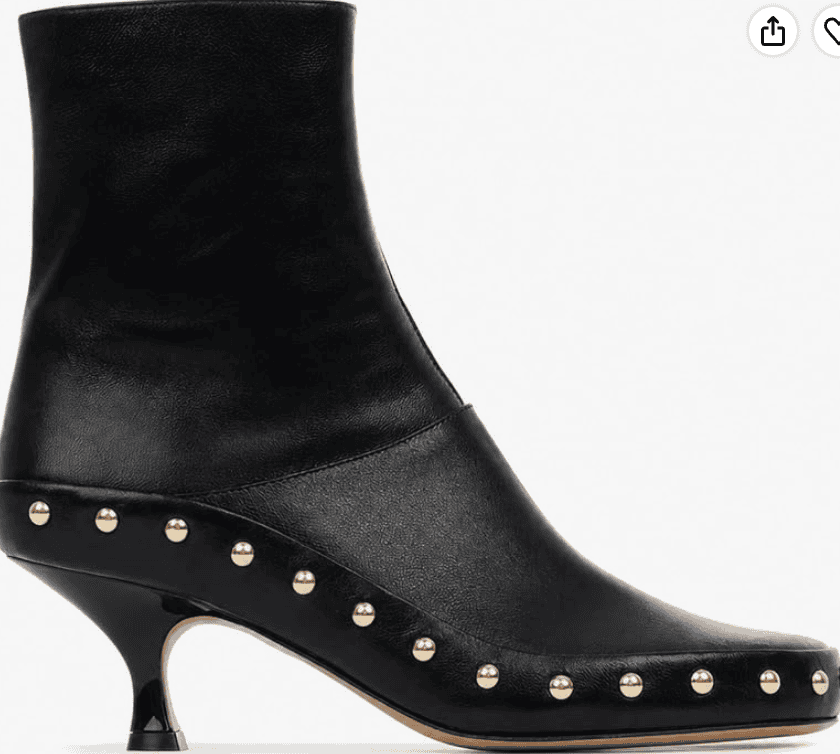 Black studded heeled ankle boot